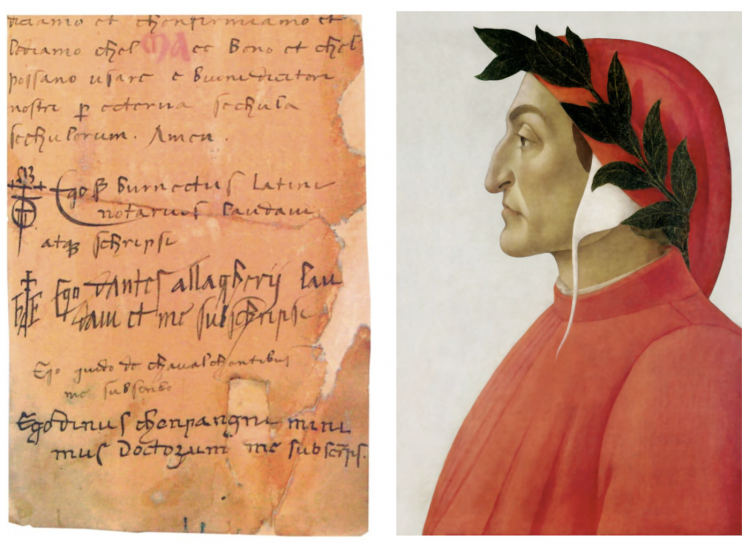 autografo Dante Alighieri