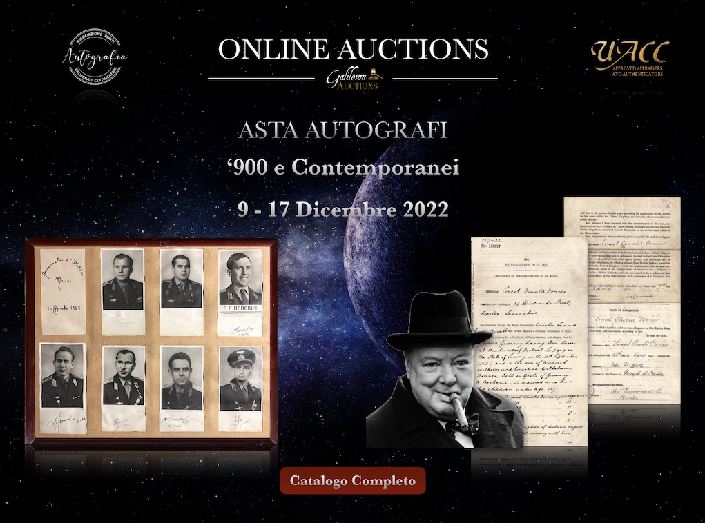 Autografi '900 e Contemporanei Asta di Autografi Galileum Auctions
